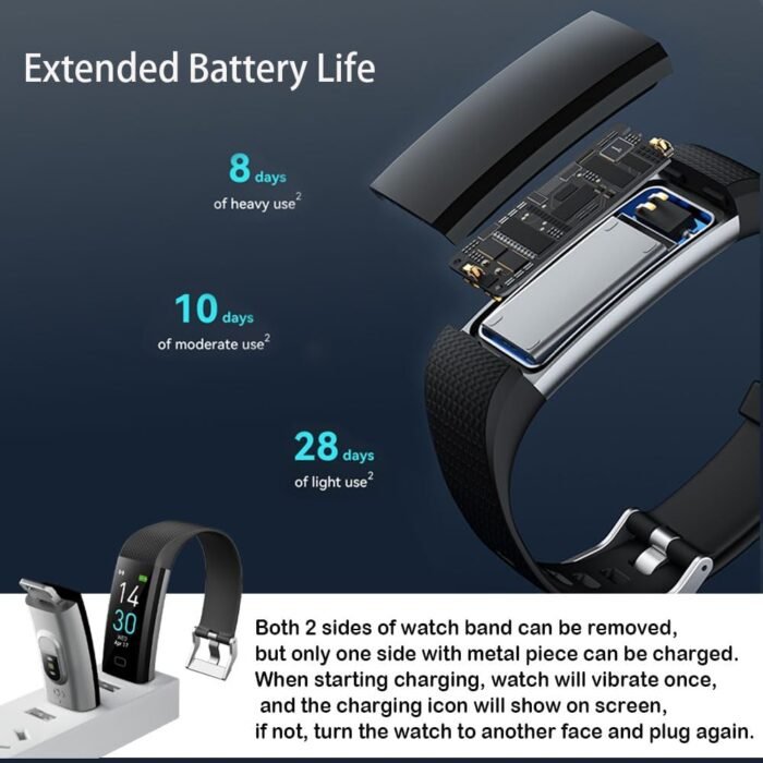Fitness Tracker with Heart Rate Monitor/Step Counter/Calories, Smart Watch Activity Tracker Sleep Monitor, IP68, Health Tracker Pedometer for Man Women - Image 5