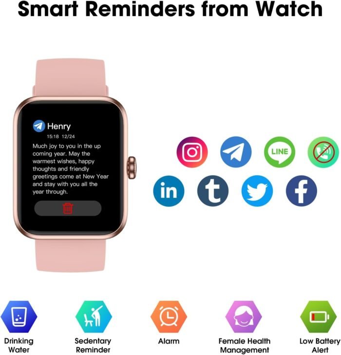 Fitness Tracker Watch, Step Tracker with Heart Rate, Blood Oxygen Sleep Monitor, 5ATM Waterproof Pedometer, Step Calorie Counter, Health Fitness Watch for Sports, Activity Tracker for Women Men - Image 7
