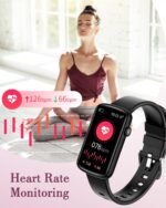 Fitness Watches for Women, LYNN2 Fitness Tracker with Heart Rate Monitor Blood Oxygen/Sleep Tracker Pedometer, Slim Step Tracker Watch for iOS/Android Phones Waterproof (Black) - Image 7