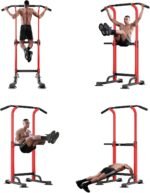 SogesPower Power Tower Dip Station Pull Up Bar for Home Gym Adjustable Height Strength Training Workout Equipment,Pull Up Bar Station - Image 4