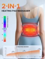 ALLJOY 67" Cordless Heating Pad for Back Pain Relief FSA HSA Eligible, Birthday Gifts for Women Men Mom Dad, Portable Lower Back Massager with 3 Heat 5 Vibration, Wireless Heating Pad for Cramps - Image 3