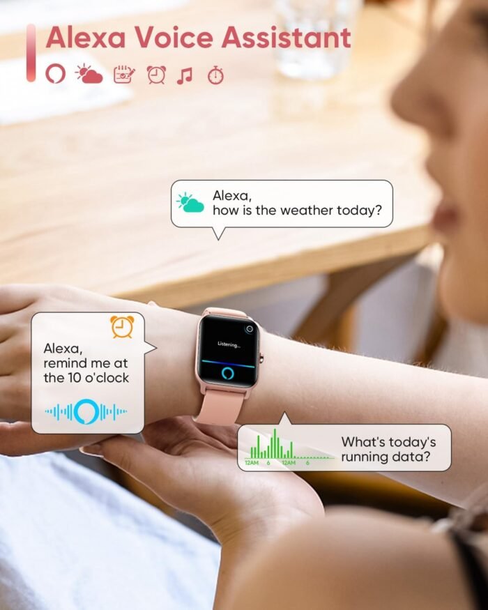 Fitpolo Smart Watch for Women Android & iPhone, Alexa Built-in [1.8" HD Screen] IP68 Waterproof Fitness Watch with Bluetooth Call (Answer/Make), Heart Rate/Sleep/SpO2 Monitor, 105 Sports Trackers - Image 6