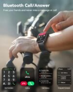 Smart Watches for Women/Men, Smart Watch for Android Phones and iPhone Compatible, Alexa Built-in, 1.8" Fitness Watches for Women, IP68 Waterproof/Bluetooth Call, Heart Rate/Sleep Monitor, Black - Image 3