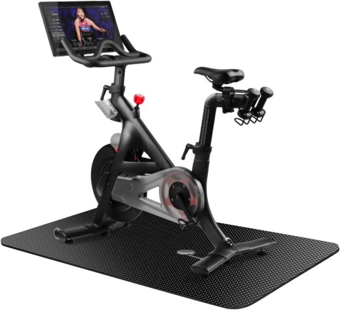 Exercise Equipment Mat,Treadmill Mat,Bike Mat Compatible with Peloton Bike Elliptical Treadmill Mat,Under Exercise Bike Trainer Mat Pad for Stationary Indoor Spin Bike (60"x23.6") - Image 4
