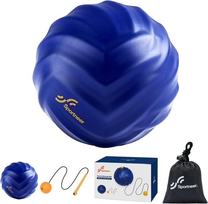 Sportneer Massage Lacrosse Ball with String, Deep Tissue Massager for Back Myofascial Release, Shoulder Trigger Point Therapy & Foot Plantar Fasciitis, Free Relax for Whole Body (Blue) - Image 9