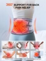 ALLJOY 67" Cordless Heating Pad for Back Pain Relief FSA HSA Eligible, Birthday Gifts for Women Men Mom Dad, Portable Lower Back Massager with 3 Heat 5 Vibration, Wireless Heating Pad for Cramps - Image 4
