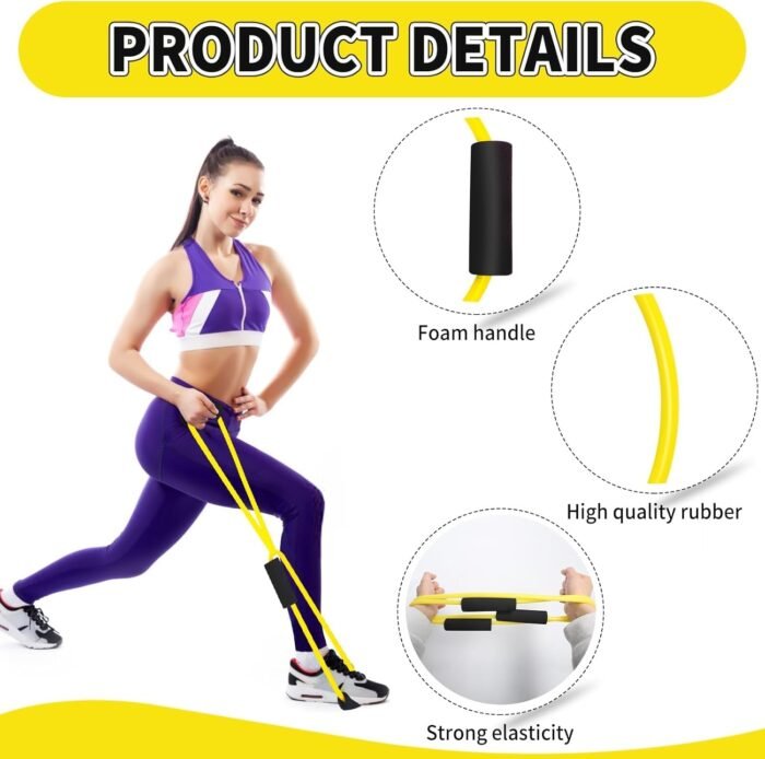 Barre Double Tube Resistance Band Barre Workout Equipment Rubber Resistance Tubes Pure Barre Band for Travel Home Pilates Exercise - Image 4