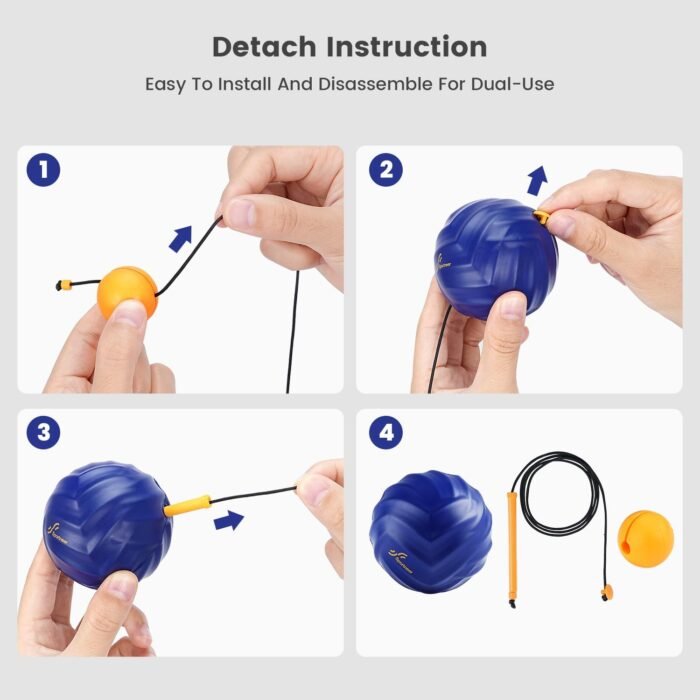 Sportneer Massage Lacrosse Ball with String, Deep Tissue Massager for Back Myofascial Release, Shoulder Trigger Point Therapy & Foot Plantar Fasciitis, Free Relax for Whole Body (Blue) - Image 6