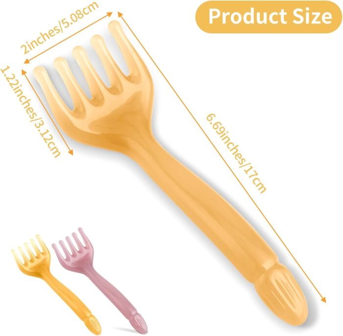 2Pcs Head Massager Manual Hair Scalp Massager Gua Sha Five Claw Massage Tool Comb Portable Handheld Resin Relax Tool for Father's Day Mother's Day Gifts (Amber; Cloud Brown) - Image 3