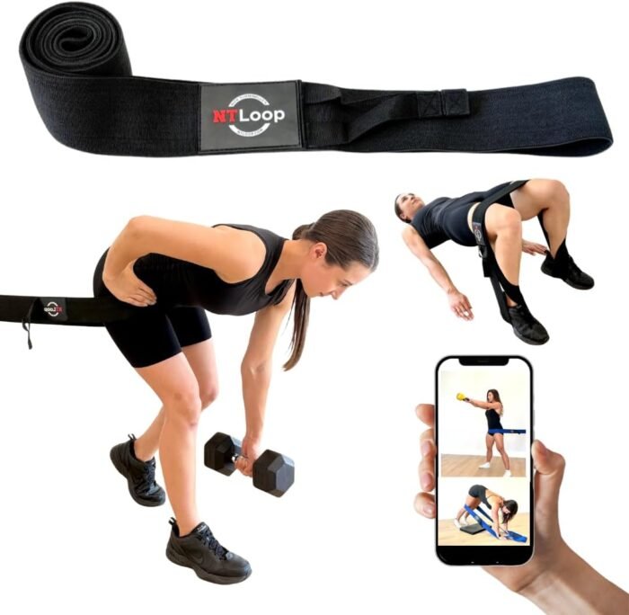 Fabric Long Loop Resistance Band with Door Anchor with Instructions - Best Resistance Band for Glutes, Leg Exercises, Chest Exercises, Muscle Building – NT Loop Extra Heavy Strength - Image 2
