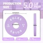 Egles Change Plates Set 1.25LB, 2.5LB, 5LB - Rubber-Coated Weight Plates in Pairs, Olympic Bumper Plates, Color-Coded, IWF Standard, Fit 2-Inch Barbells Strength Training Weight Plates Gym & Fitness - Image 3