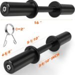 Olympic Dumbbell Handles – Pair of 16" Loadable Dumbbell Bars for 2" Olympic Weight Plates (150LBS Weight Capacity), Ideal for Home Gym Strength Training – Includes 2 Pairs of Spring Collars - Image 3