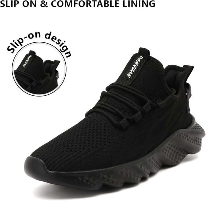 Mens Walking Shoes Running Trainers Sneakes Athletic Gym Fitness Sport Shoes Non Slip Breathable Mesh Comfortable Workout Fashion Slip On - Image 4