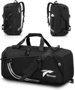 Tolaccea Gym Bags for Men Women, 45L Large Travel Duffel Bags with Shoe Compartment & Wet Pocket, Weekender Overnight Carry On Backpack Duffle Bag for Traveling Sports Workout (Black) - Image 2