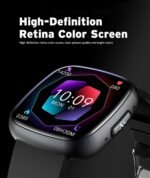 Advanced Health & Fitness Smartwatch,1.72'' HD Touchscreen,Men's Women's Smartwatch,100+ Exercise Modes,24/7 Heart Rate,Blood Oxygen,Stress,Sleep Tracking,Waterproof Fitness Tracker (Black) - Image 3