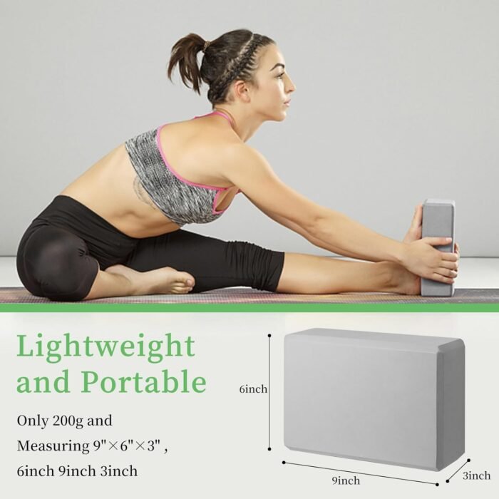 Yoga Blocks 2 Pack - Premium EVA Foam for Yoga, Pilates, Meditation, and Stretching - Non-Slip Lightweight Durable Bricks for Improving Poses and Balance - Image 4