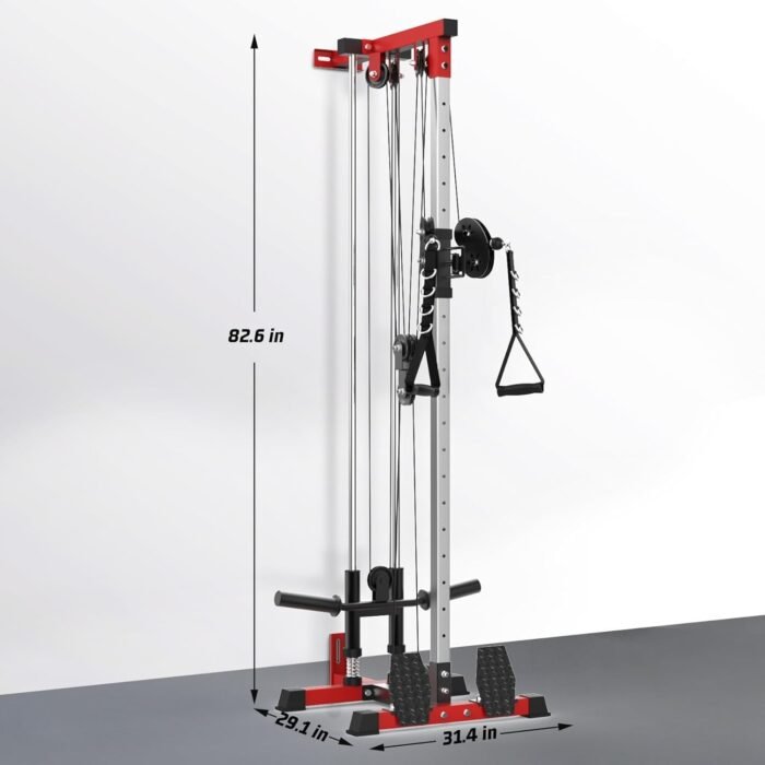 LAT Pull Down Machine - Wall-Mounted Cable Workout Machine 400Lbs Weight Capacity, Dual Pulley System, 20 Height Adjustments, Compact Home Gym Cable Machine for Full Body Workout - Image 7
