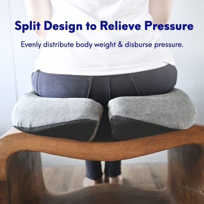 C CUSHION LAB Patented Pressure Relief Seat Cushion for Long Sitting Hours on Office/Home Chair, Car, Wheelchair - Extra-Dense Memory Foam for Hip, Tailbone, Coccyx, Sciatica - Light Grey - Image 5