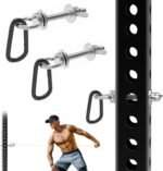 J Bryant Heavy Duty Rack Anchor – Stainless Steel Resistance Band Pegs with Large Carabiner for 5/8" & 1" Power Rack – Multi-Purpose Attachment for Strength Training & Gym Equipment Storage - Image 2