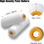 Foam Paint Roller, 10 Pack, 4 Inch High Density Foam Roller, Mini Paint Roller Covers for Smooth Paint Application, No Lint Shedding on Walls, Cabinets, Doors - Image 3
