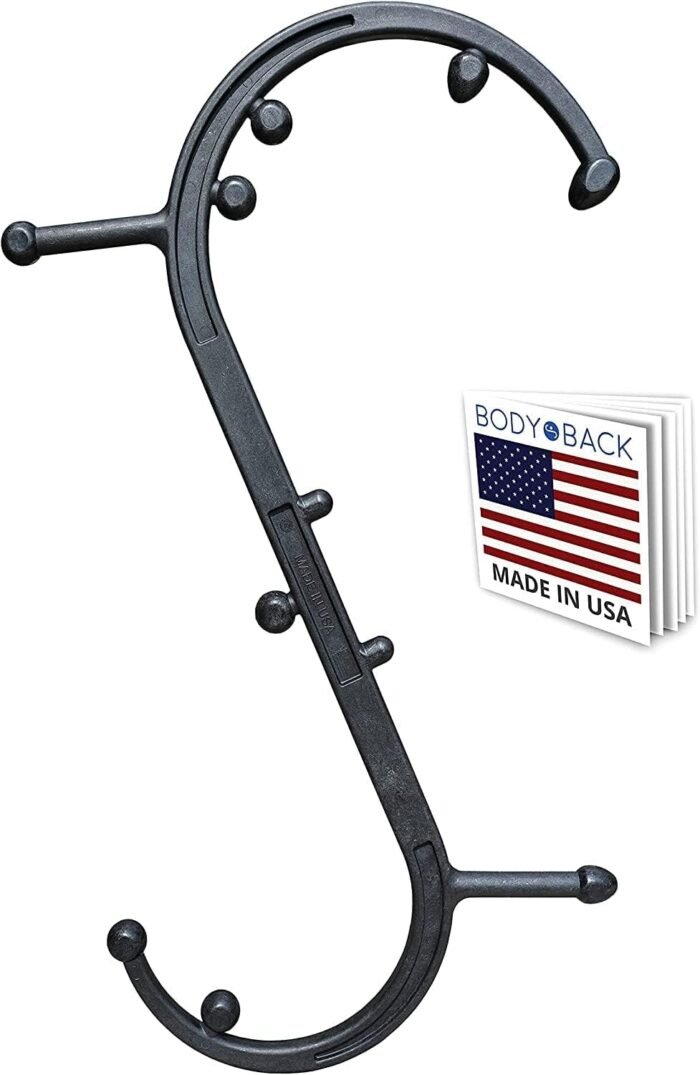 Body Back Buddy Classic USA Made Handheld Massage Cane - Full Body Trigger Point Tool for Deep Tissue Pain Relief - Dual Hooks for Back, Shoulder, Neck - (2.0 Black) - Image 2