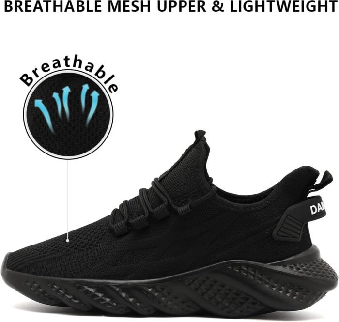 Mens Walking Shoes Running Trainers Sneakes Athletic Gym Fitness Sport Shoes Non Slip Breathable Mesh Comfortable Workout Fashion Slip On - Image 3