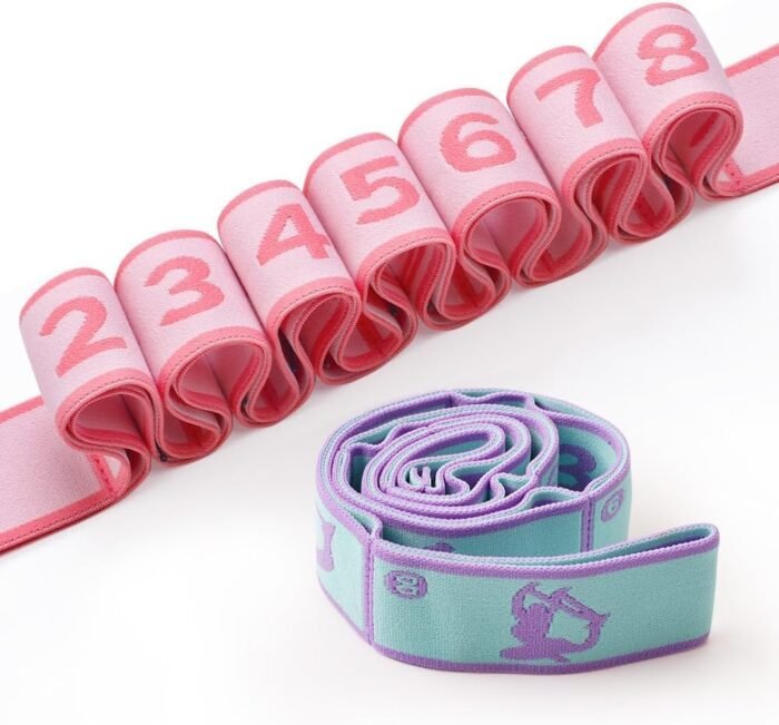 2 PCS Stretch Strap for Kids Dance Elastic Band for Children Gymnastics Stretching Strap Kids Stretching Bands Stuff Multi-Loop Adjustable Bands Stretching Resistance Ballet Bands -8 Loops - Image 2