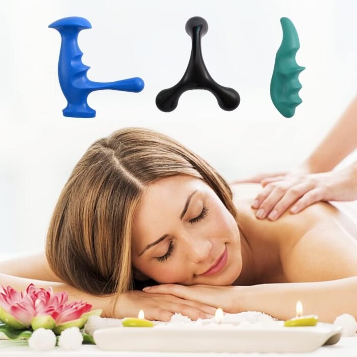 Abnaok Manual Trigger Point Massage Tool and Thumb Saver for Full Body Deep Tissue Massage, with 3-Legged Massage Knobs, Stress Relief - Image 9