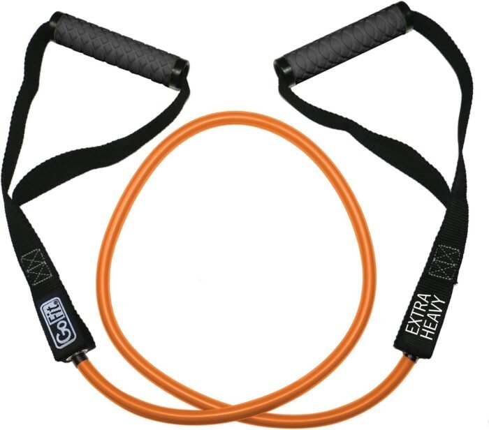GoFit GF-4TUB-XH(50) Pro-Grade Power Resistance Tube with Handles (Orange/50 Lbs.) - Image 4