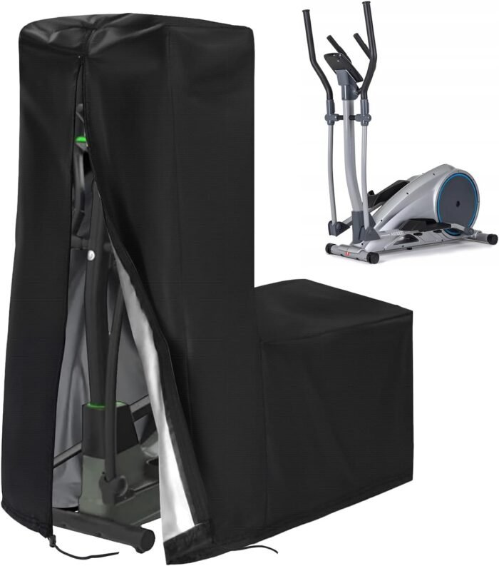 Elliptical Cover Elliptical Exercise Machine Cover for Indoor & Outdoor Home Elliptical Fitness Machine Protective Cover Waterproof & Dustproof Black - Image 2