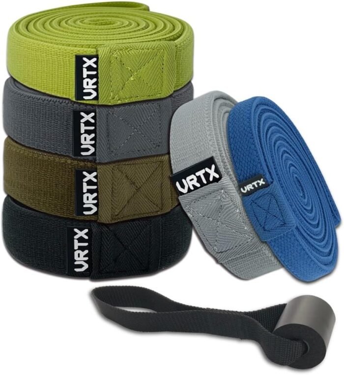 VRTX Fabric Resistance Bands for Men & Women | Long Exercise Band for Workout, Stretch, Yoga, Full Body Training | Soft Mesh Cloth, Non-Slip, High Durability Elastic Straps - Image 2