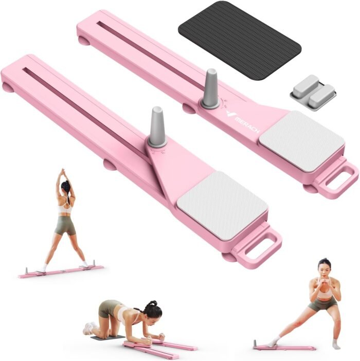 MERACH Pilates Board, Multifunctional Abdominal Plate, Detachable Ab Trainer Machine with Anti-Slip and Quiet Design, Portable Pilates Reformer for Core Workouts, Home Gym Equipment for Women (Pink) - Image 2