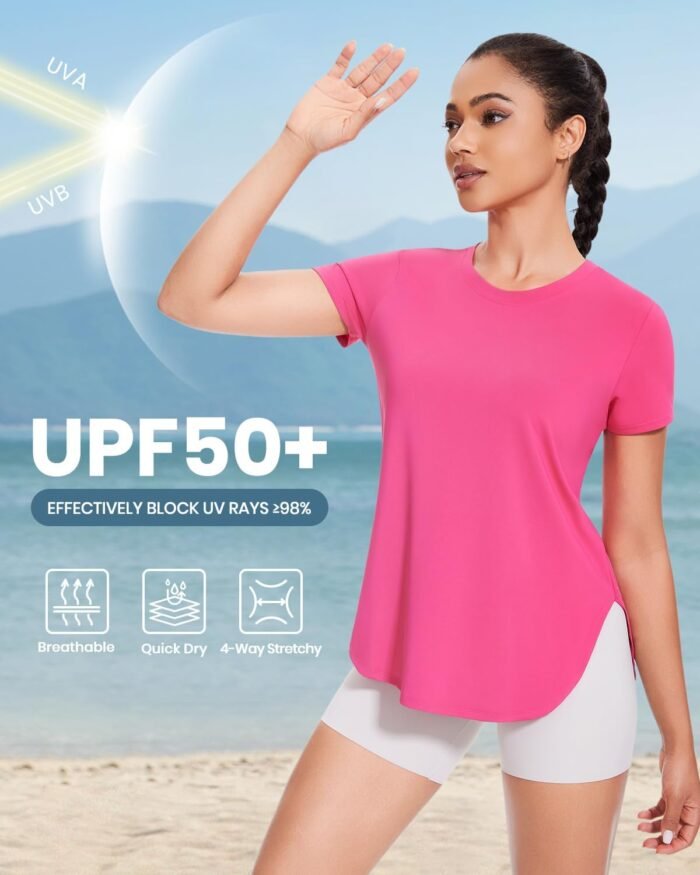 Cosy Pyro 4-Pack Workout Tops for Women UPF 50+ Yoga Shirts Short Sleeve Athletic T-Shirts Quick Dry Running Gym Tee - Image 4