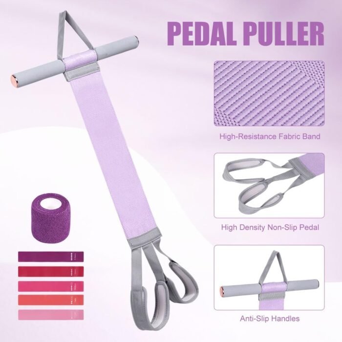 Fabric Resistance Band with Handles – Non-Slip Pedal Puller for Sit Ups & Full Body Strength Training, Portable Stretch Bands for Leg, Arm & Core, Workout Equipment for Women - Image 8