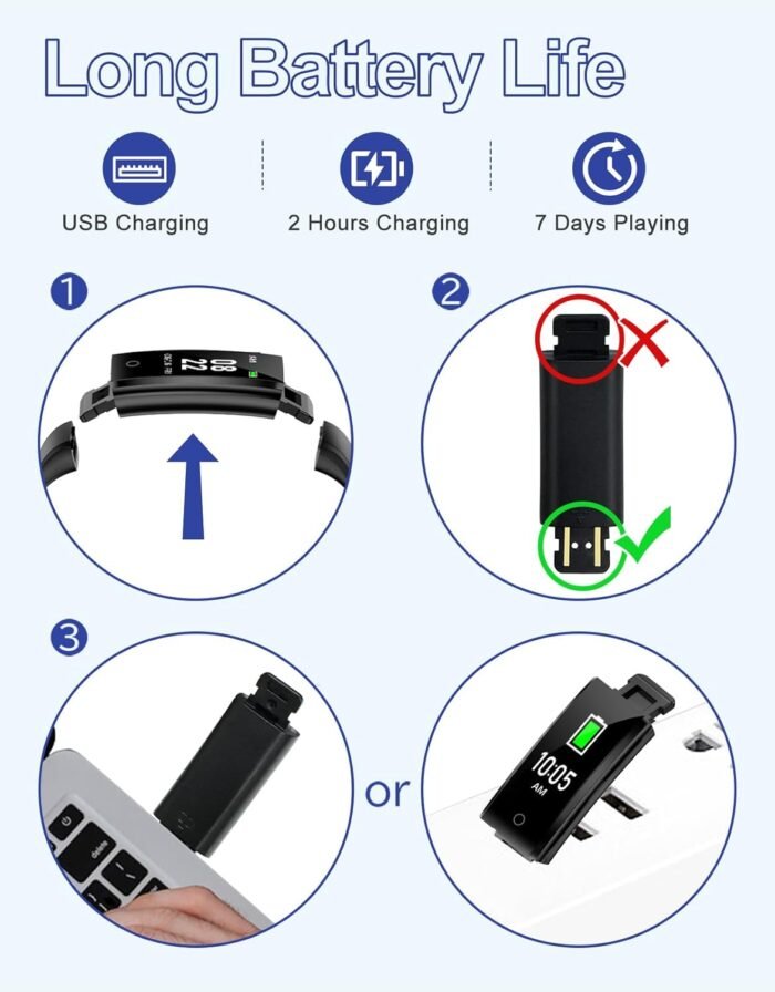GRV Fitness Tracker Non Bluetooth Fitness Watch No App No Phone Required Waterproof Pedometer Watch with Steps Calories Counter Sleep Tracker for Men Women Parents - Image 7
