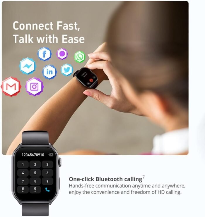 Fitness Tracker, Smart Watch with 24/7 Heart Rate Sleep Tracker with Calorie Step Counter Multi-Function, IP68 Waterproof Activity Tracker for Women Men Android iOS (Black) - Image 5