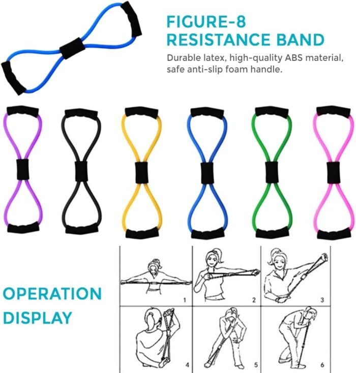 Gegong Fitness Bands Glute Workout Equipment Pilates Ring Yoga Ball Resistance Band Set Stretching Exercise Home Gym Accessories Booty Toning - Image 4