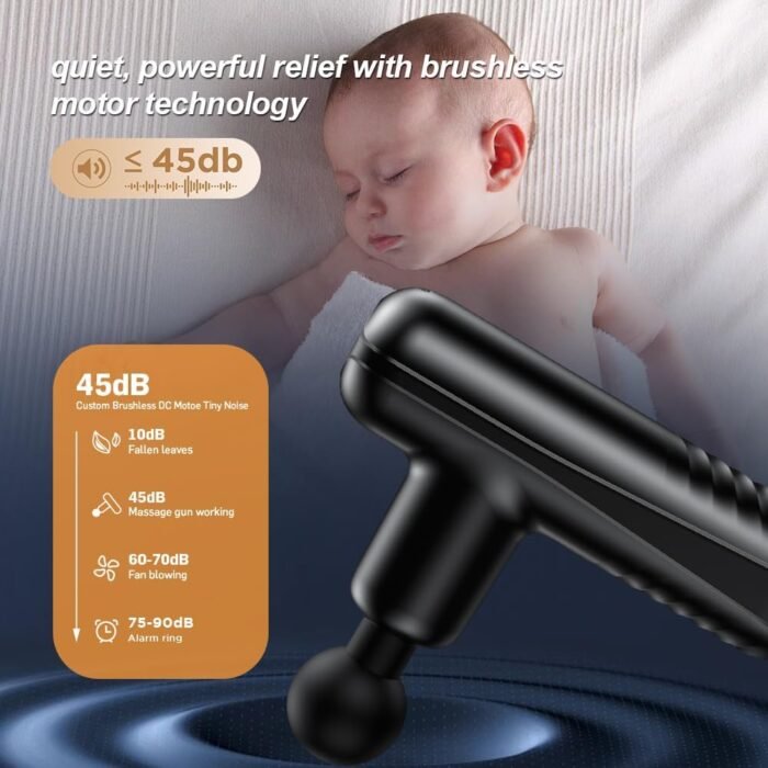 Mini Massage Gun,Deep Tissue Percussion Small Massage Gun Travel Massager,Muscle Massager for Back Pain Relief, Pocket-Sized Massager Gun for Office Gifts and Home or Athletes - Image 6