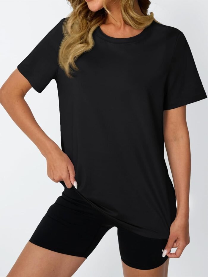 AUTOMET Women's Workout Tops Short Sleeve Gym Shirts Summer Athletic Yoga Tshirts Loose Fit Casual Clothes 2025 - Image 4