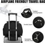 Small Gym Bag for Women & Men - 14 inch Mini Duffle Bag Weekender & Overnight with Shoe Compartment Travel, Sports, Workout, for Black - Image 4
