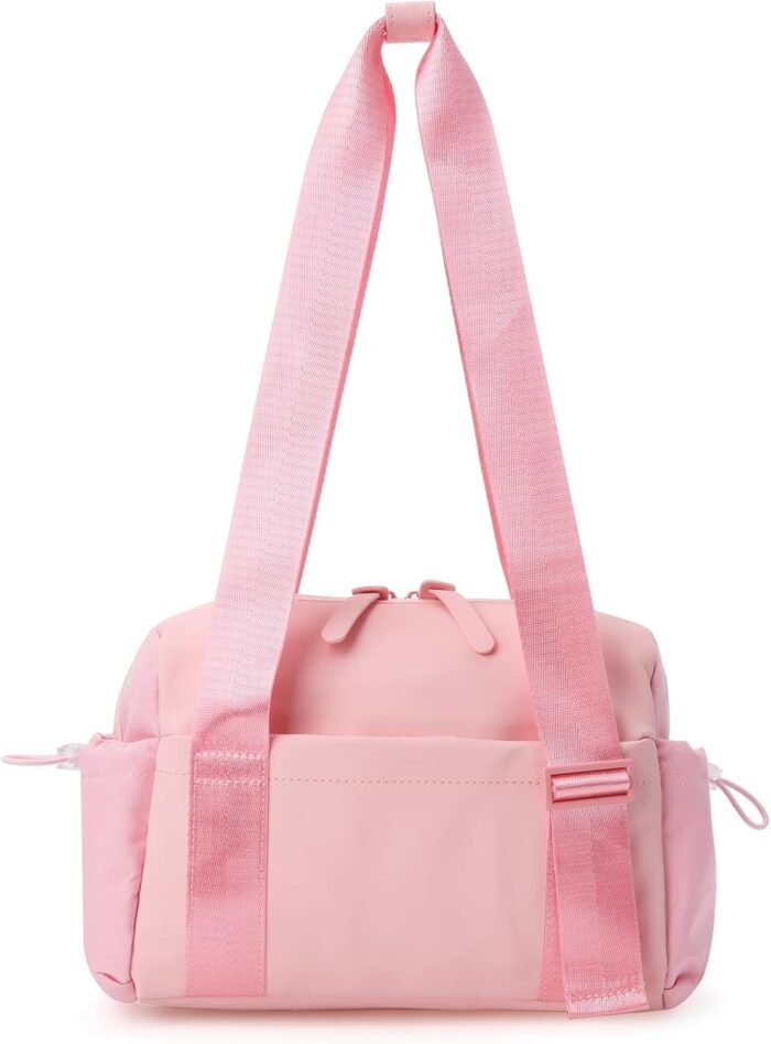 Didida Small Gym Bag for Women Girls,Waterproof Mini Gym Bag with Wet Compartment,Small Duffle Bag for Workout Sport Travel Weekender,Pink - Image 2