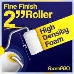 FoamPRO 162 | 2” Fine Finish Paint Roller | Mini Foam Roller (1 Pack) | Foam Paint Roll Cover + Paint Roller Handle | Home Painting Supplies & Paint Tools - Image 3