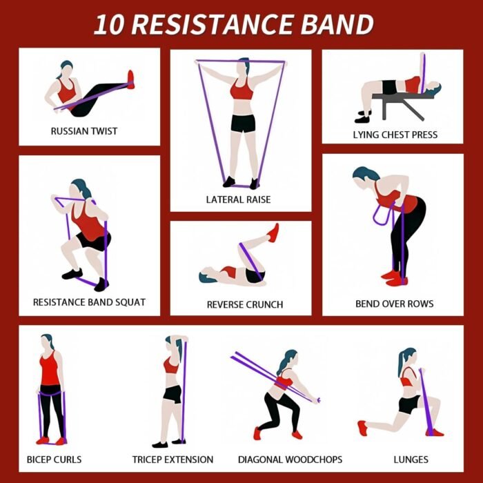 WHATAFIT Resistance Bands, Pull Up Assistance Bands, Exercise Bands, Workout Bands Set for Men and Women Home Fitness, Body Stretching, Strength Training, Physical Therapy - Image 7