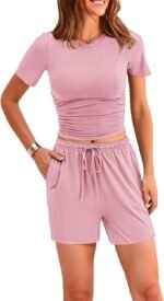 LICOBOD Lounge sets for women 2 piece short sets summer casual comfy airport vacation biker travel outfits Workout Streetwear - Image 3