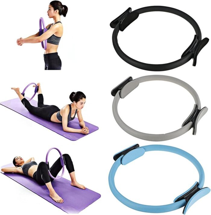 Pilates Ring, 15 Inch Pilates Fitness Circle with Non-Slip Grip Handles, Thigh Exercise, Pilates Circle, Pilate Ring Fitness Equipment for Home or Studio - Image 5