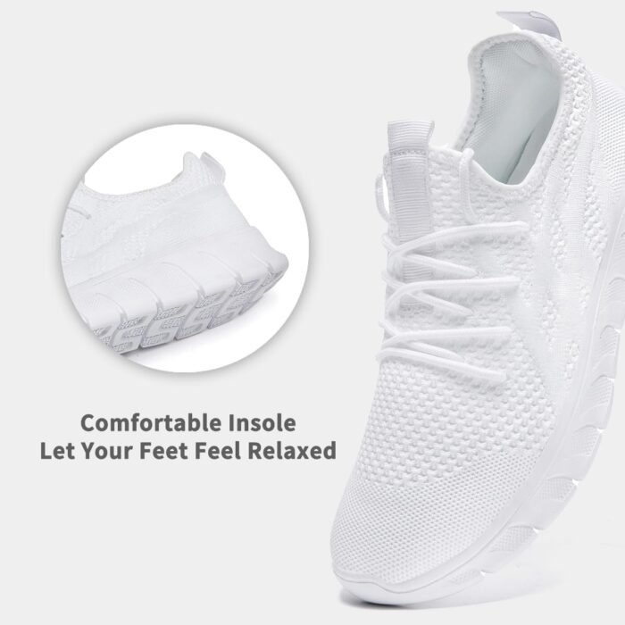 Women's Running Shoes Lightweight Walking Sneakers Tennis Athletic Lace Up Gym Casual Fashion Fitness Sports Soft Sole Mesh Workout Comfortable - Image 4