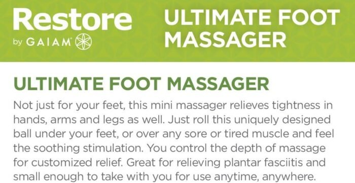 Gaiam Restore Ultimate Foot Massage Roller, Blue, Model:05-61356 - Image 6