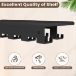 Floating Shelf Organizer Compatible with Tonal Accessories Wall Mount Hanger with Hooks T-Lock Adapters Home Gym Weight wall Storage Equipment Metal Rack Holder Bracket Hanger Black Workout Fitness - Image 4