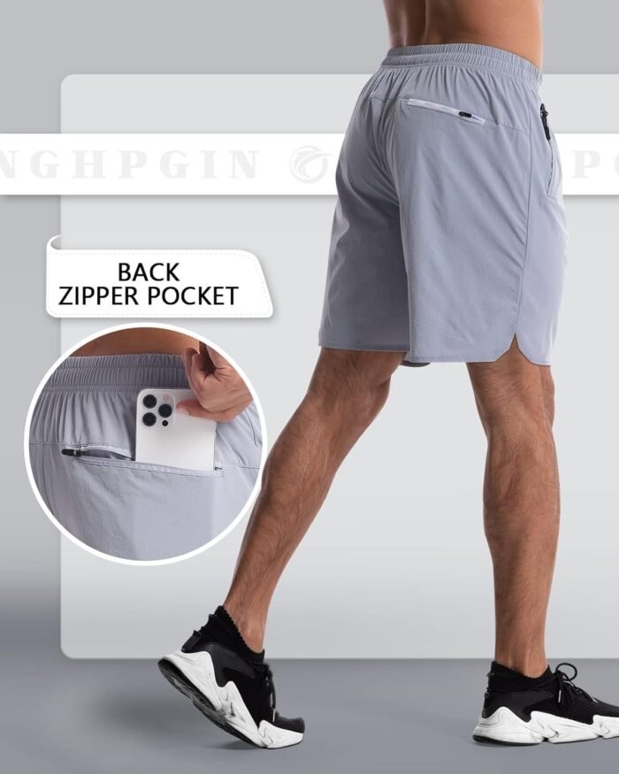 CANGHPGIN 2 Pack Mens Workout Athletic Shorts 7 inch Inseam Quick Dry Hiking Shorts Men Lightweight Sports Gym Shorts Running - Image 3