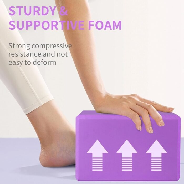 Yoga Block, Large Yoga Block 9x6x4 Inches, Sturdy Yoga Foam Blocks, High Density & Non Slip Surface for Yoga, Pilates & Stretching, Fitness Accessories for Stability & Balance (Blue) - Image 6